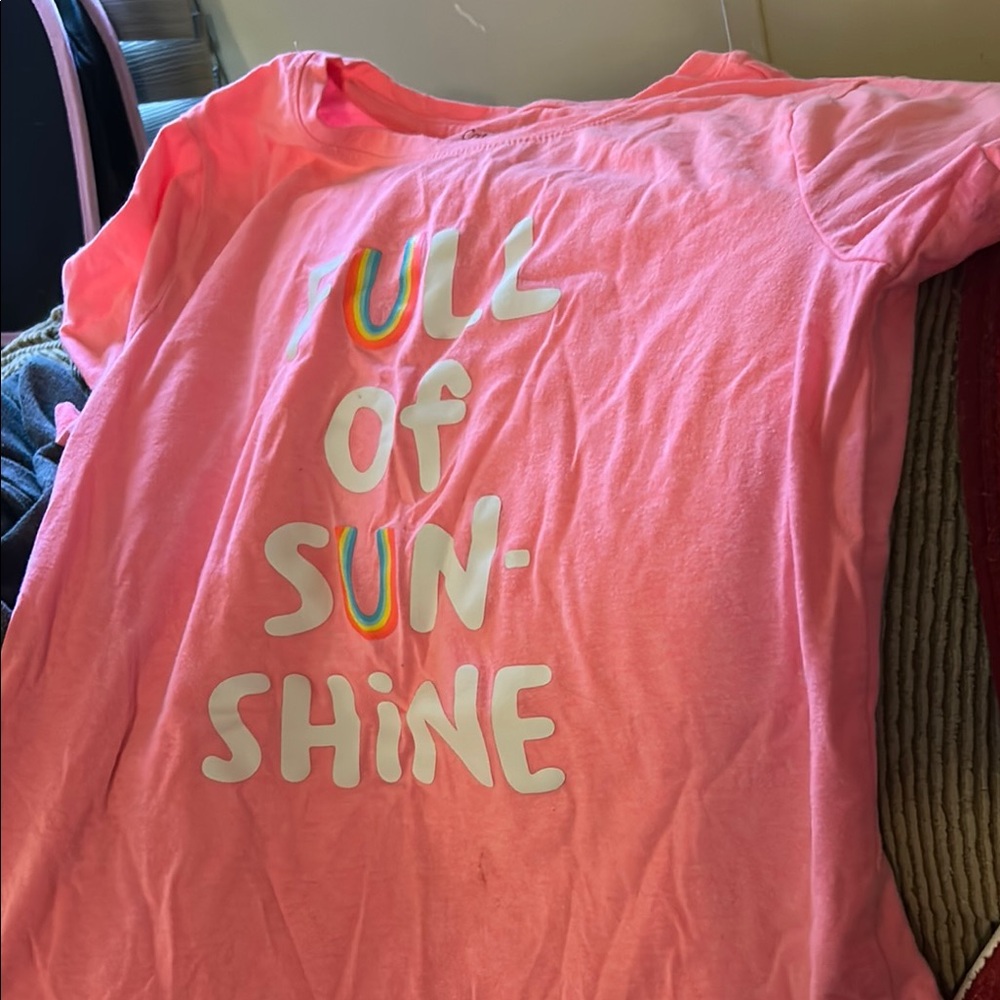 Cat & Jack Pink Short Sleeve Tee Oh So Sunshine